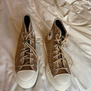 Converse platform quilted floral shoes